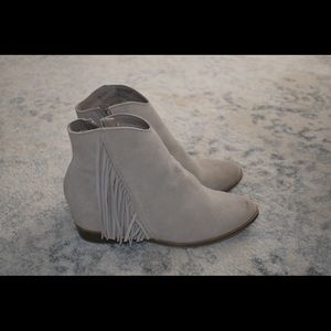 Tan heeled Suede booties